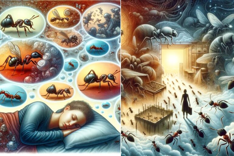 symbolizing the concept of dreaming about ants.