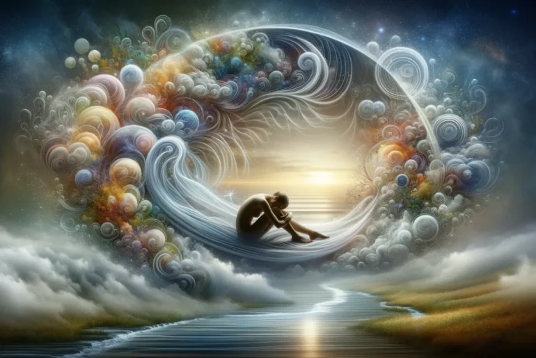 A person experiencing a vivid dream about vomiting